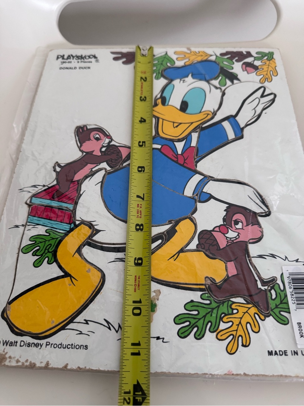 Vintage Disney Donald Duck Playskool Wooden Tray Puzzle 9 Piece USA Rare - Picture 2 of 5